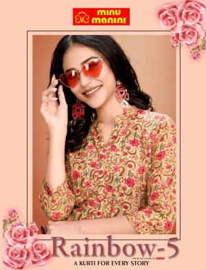 Manufacturer and wholesaler of Rayon Premium Rainbow Kurti